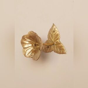 Anthropologie Gold Floral Wall Hook